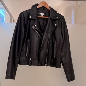Topshop Black Leather Biker Jacket